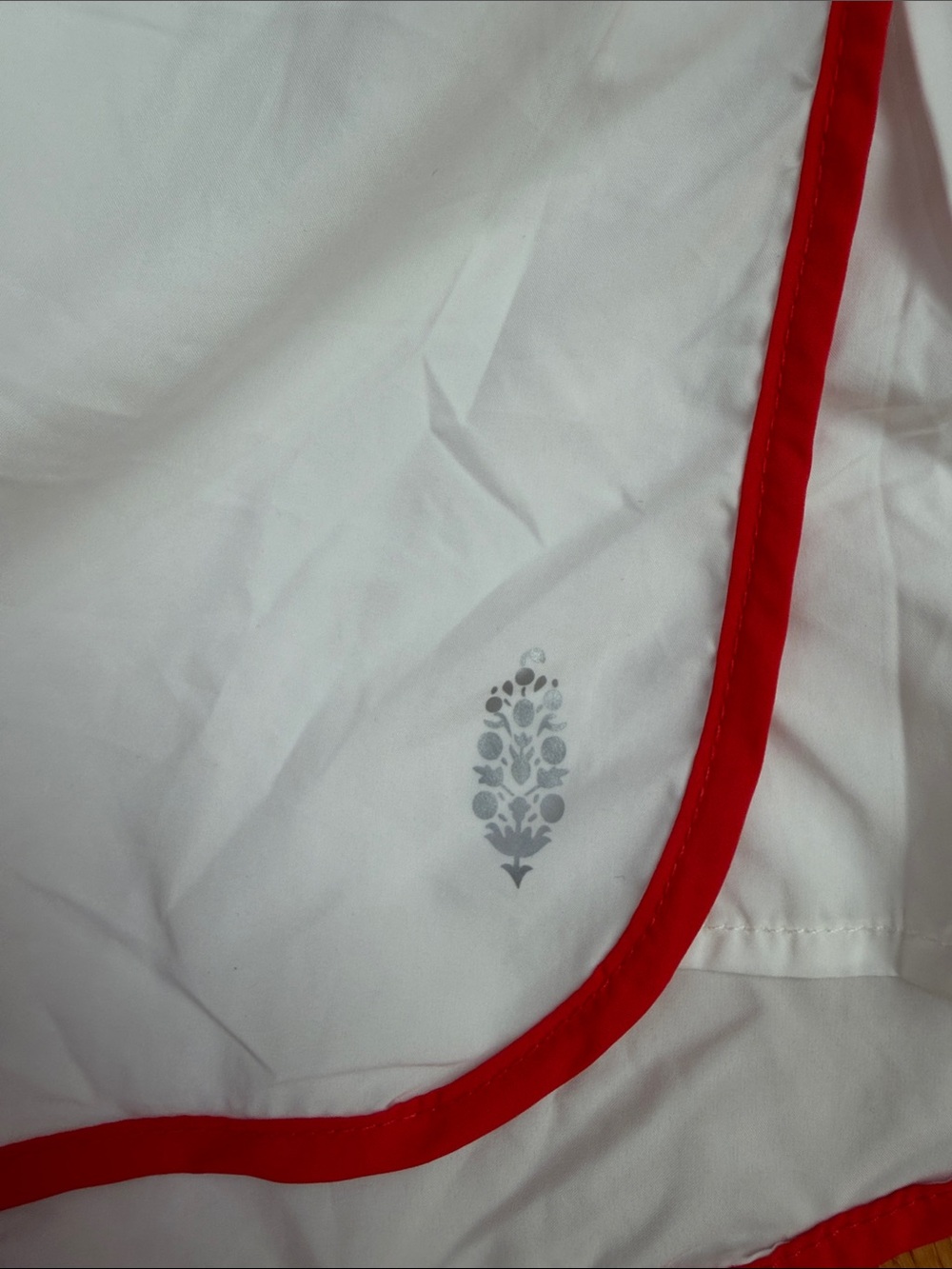 Free People White Athletic Shorts with Red Trim - Picture 4 of 5